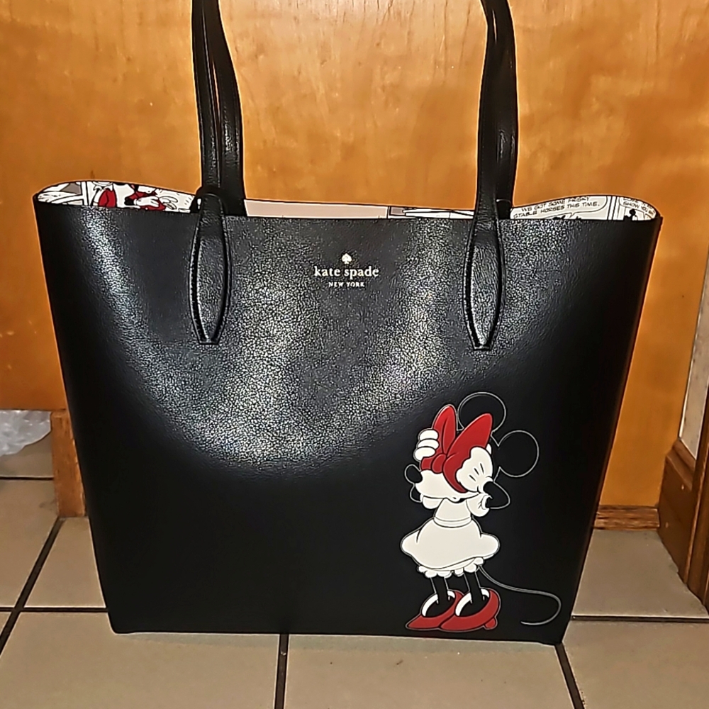 Kate Spade black large Minnie tote style k9321